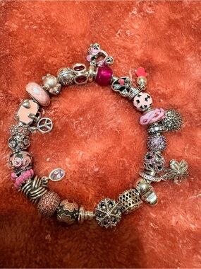 Pandora bangle with charms